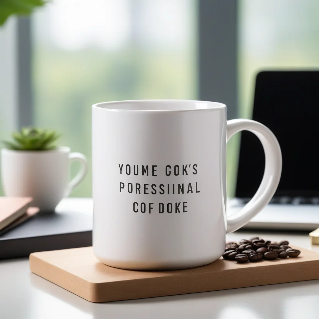 Taza con diseño tipográfico generado con IA